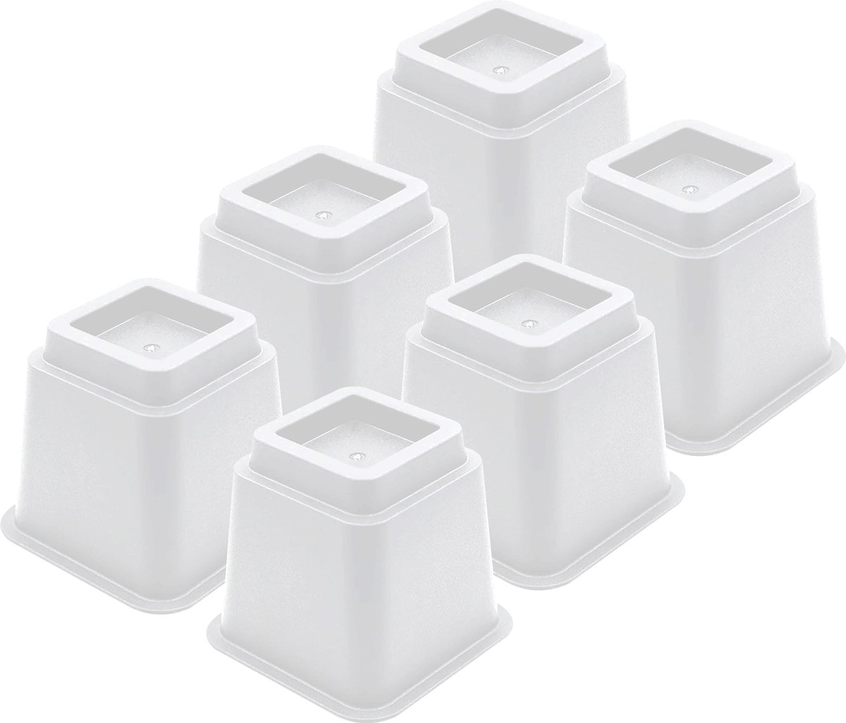 JustValue Meubelverhoger set - Verhoogt met 13 cm - Max. 600 kg - Wit - Stoelverhogers - Bedklossen - Tafelverhoger - Stoelverhogers Volwassenen
