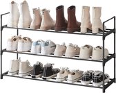 ACAZA Schoenenrek - 3 Lagen - Voor 12 paar schoenen - 92 x 30 x 54 cm - Metaal - Zwart