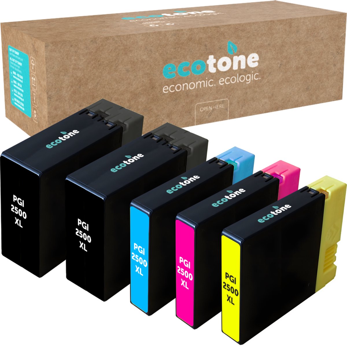 Ecopack (Replaces Canon PGI-2500XL ink) 2xBL + 1xCMY - (BL 2x2500 Pages) (CMY 3x1765 Pages)