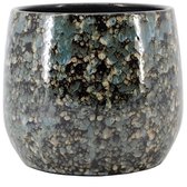Pot bejo d25.5h20cm blauw/zwart