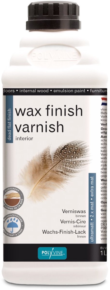 Polyvine Verniswas - wax finish - extra mat - midden eiken - 1 liter