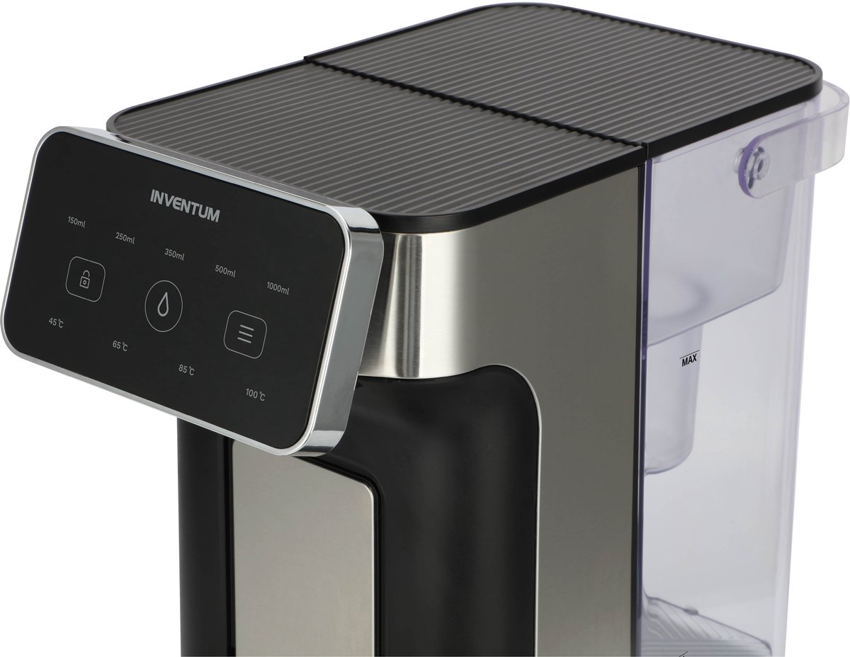 Inventum HWD725B Heetwaterdispenser - Inhoud 2 liter - 45°C tot 100°C - Touch Display - BPA vrij - Waterkoker - Heetwatertap - Antikalkfilter - 2600 watt - Zwart/RVS — afbeelding 5