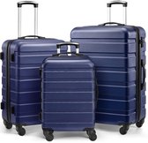 Bol.com YYCHAN Kofferset 3 delig - Reiskoffer Set - koffersets - Ciferslot - 38 L Handbagage + 75 L Trolley +110L Reiskoffer Gro... aanbieding