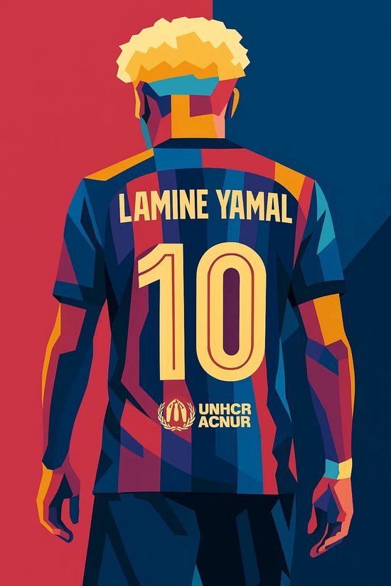 Affiche Lamine Yamal - Posters Voetbal - Attaquant - Sport - Pop Art - Décoration murale Murale Salon - Papier 180 grammes - L6414WV - Format 70 x 100 cm