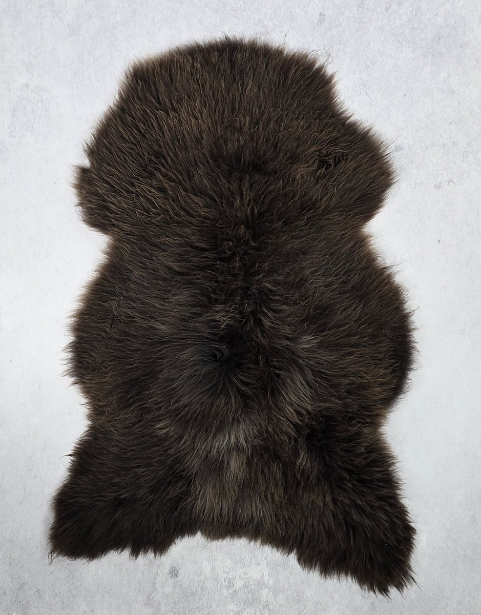 Schapenvacht- Exclusieve collectie - Woondecoratie - Bruin - 100% natuurlijke wollen vacht - 115x85 cm