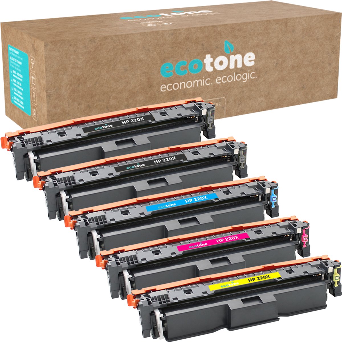 Ecopack (Replaces HP 220X toner) 2xBL + 1xCMY - (BL 2x7500 Pages) (CMY 3x5500 Pages)