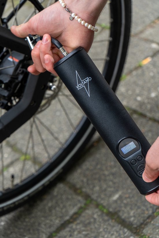 Umelee Electric Air Pump, 12 V Portable Digital Bicycle Pump with 4 Nozzles, 2000 mAh Battery Compressor, Ball Pump, Car Tyre Filling for Car, Bike, Ball, Inflatable Items