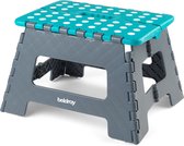 Beldray Opvouwbaar Krukje – Klein Voetenbankje Met Draaghandvat, Draagbare Plastic Stap, Opvouwbare Compacte Opslag, Sterk/Stevig, Max Gewicht 150KG, Voor Doe-Het-Zelf/Schoonmaken, Blauw/Grijs