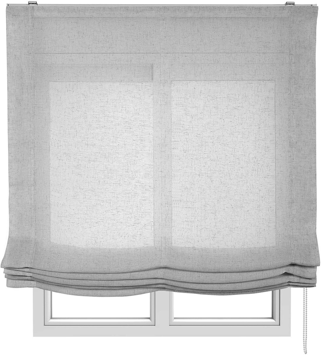 Storesdeco Vouwgordijn zonder stokken, met ketting, Grijs 90x175 cm. Grey