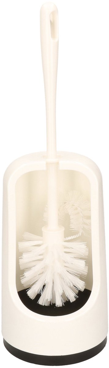 Buemag WC/Toiletborstel met stevige houder - en randreiniger - wit - 42cm - plastic - badkamer en toilet