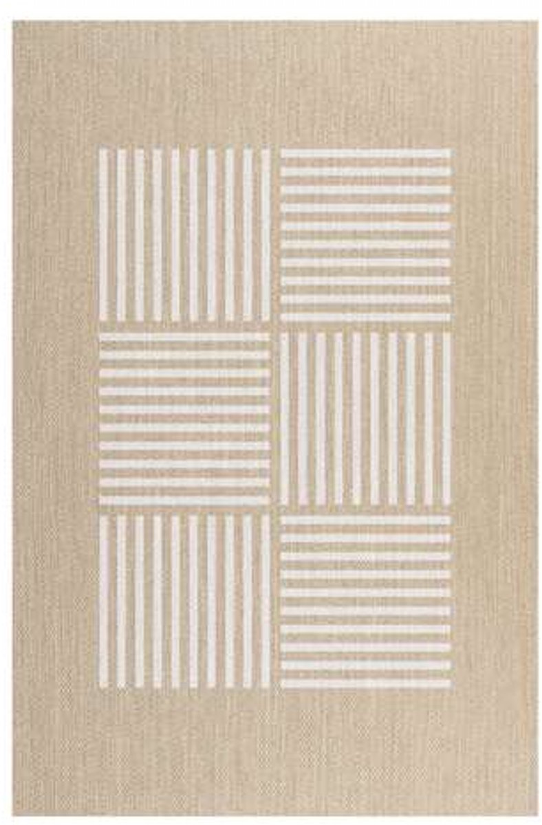 Storesdeco Premium vinyl vloerkleed, wasbaar, antislip en slijtvast – Witte lijnen 120x180 cm