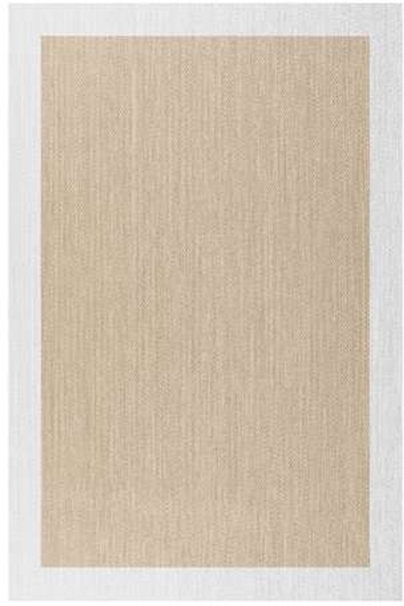 Storesdeco Premium vinyl vloerkleed, wasbaar, antislip en slijtvast – Beige-Wit 60x200 cm