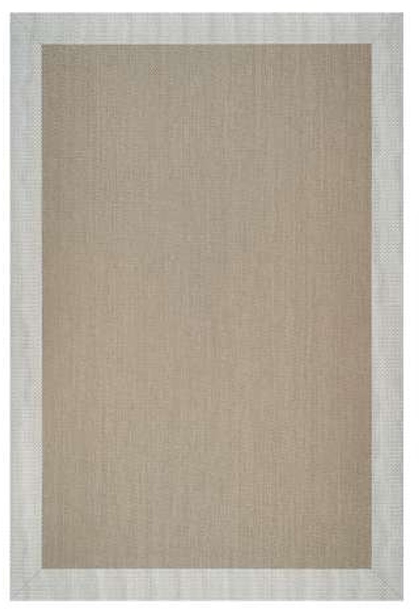 Storesdeco Premium vinyl vloerkleed, antislip, binnen/buiten – beige Wit, 60 x 90 cm