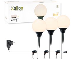 Xelloo Xelloo® Roz LED Tuinverlichting set van 3 stuks - 8 meter - Warm Wit Licht - 12V Grondspots voor buiten met Stekker - Inclusief trafo, kabel en schuifsysteem