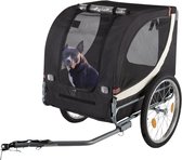 HiPet 2-in-1 Hondenfietskar / Hondenkar en Buggy - Zwart/Grijs - Maat L - Max. 40 kg - Inklapbaar - Met Regenhoes & Veiligheidsvlag
