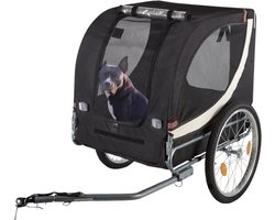 HiPet 2-in-1 Hondenfietskar / Hondenkar en Buggy - Zwart/Grijs - Maat L - Max. 40 kg - Inklapbaar - Met Regenhoes & Veiligheidsvlag