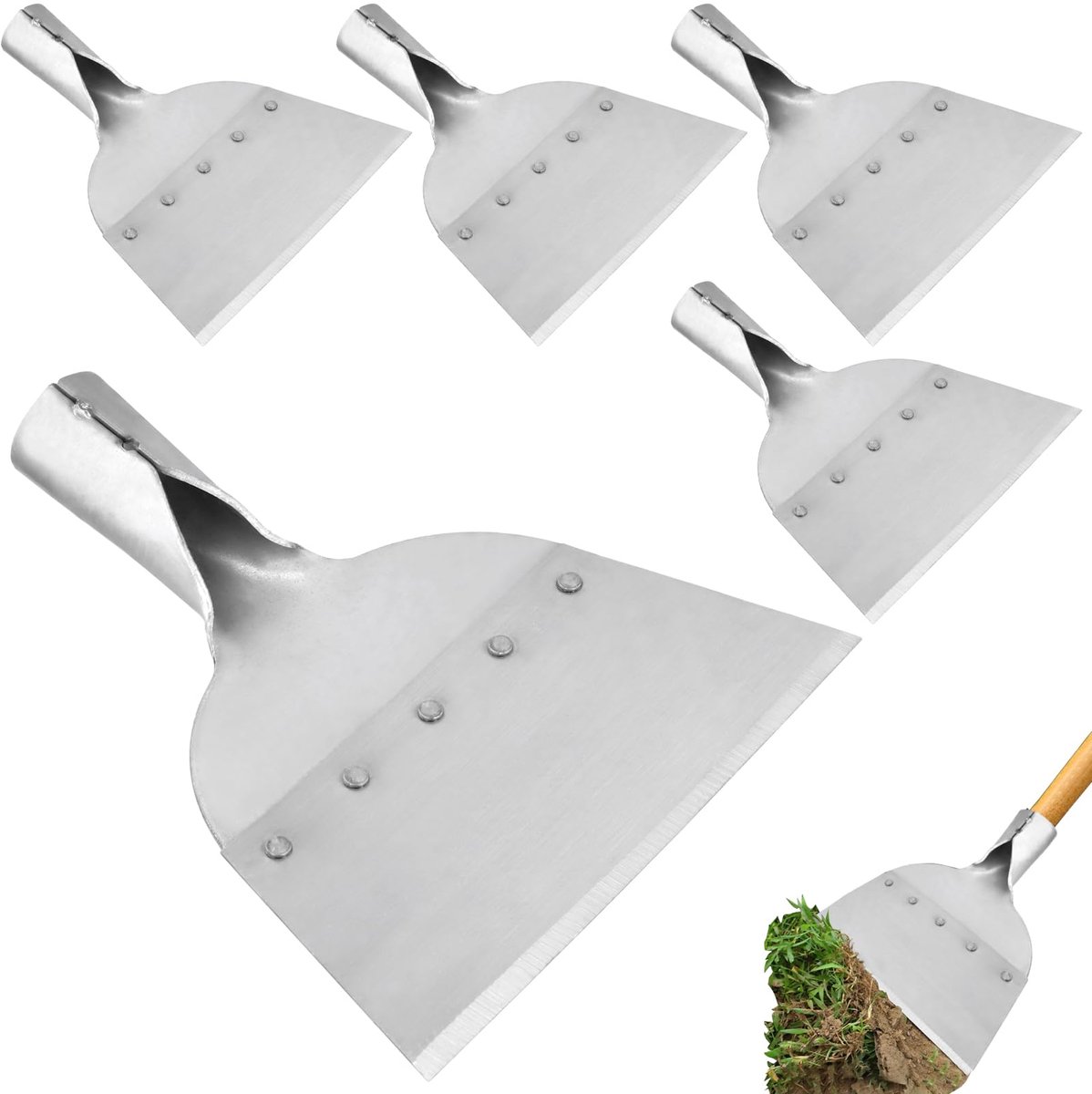 Ibenzoa® Grote Set van 5 Tuingereedschap voor Onkruidverwijdering met Brede Manganstalen Schop