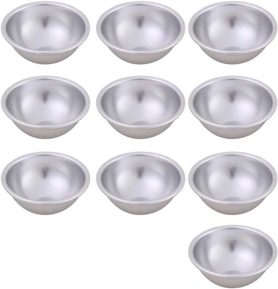 Inovra Plus - Moules à boules effervescentes pour le bain, lot de 10, 4,5 / 5,5 / 6,5 cm, en aluminium. Moules multifonctionnels pour boules de bain, savons et créations artisanales (4,5 cm).