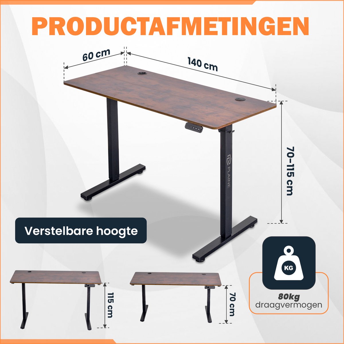 LG Zit-Sta Bureau Elektrisch 140x60 thumbnail 2