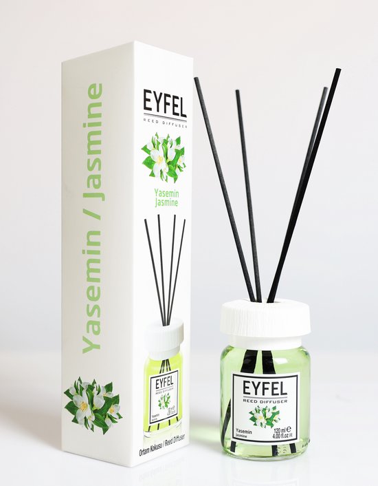 EYFEL - REED DIFFUSER - GEURSTOKJES - HUISPARFUM - JASMINE - 120ML