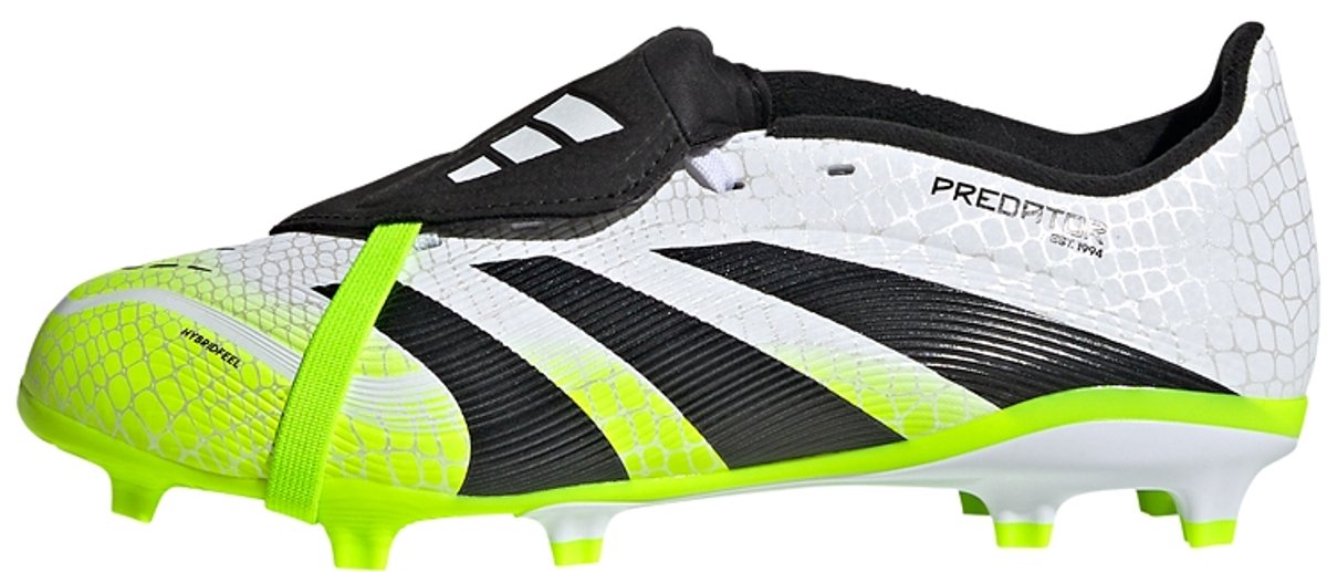 Witte adidas Predator League voetbalschoenen voor kinderen met omgeslagen tong en 3D-textuur, geschikt voor meerdere onder...
