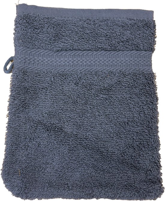 Gant de toilette 450 gr/ m2 - 100% Katoen - Anthracite - 16x21cm - Lot de 12 gants de Débarbouillettes