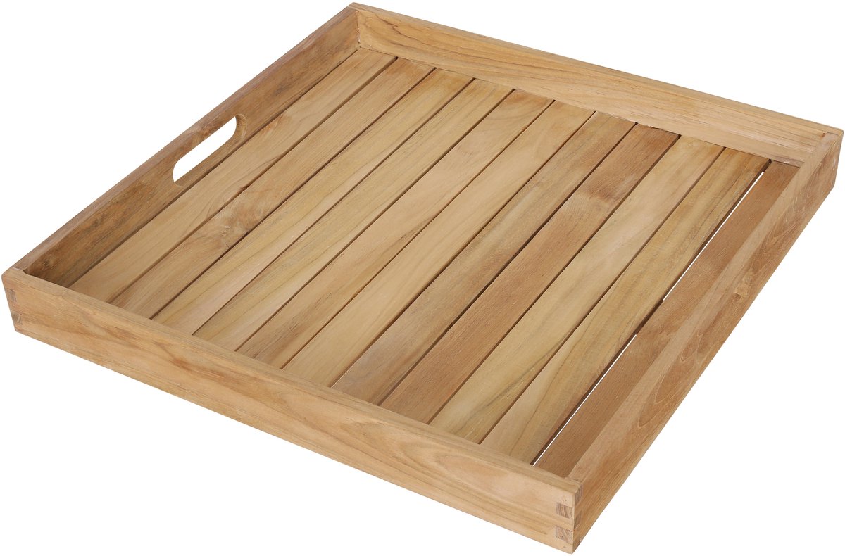 Dienblad XL van teakhout 70 x 70 cm - ontbijt op bed was nog nooit zo leuk !