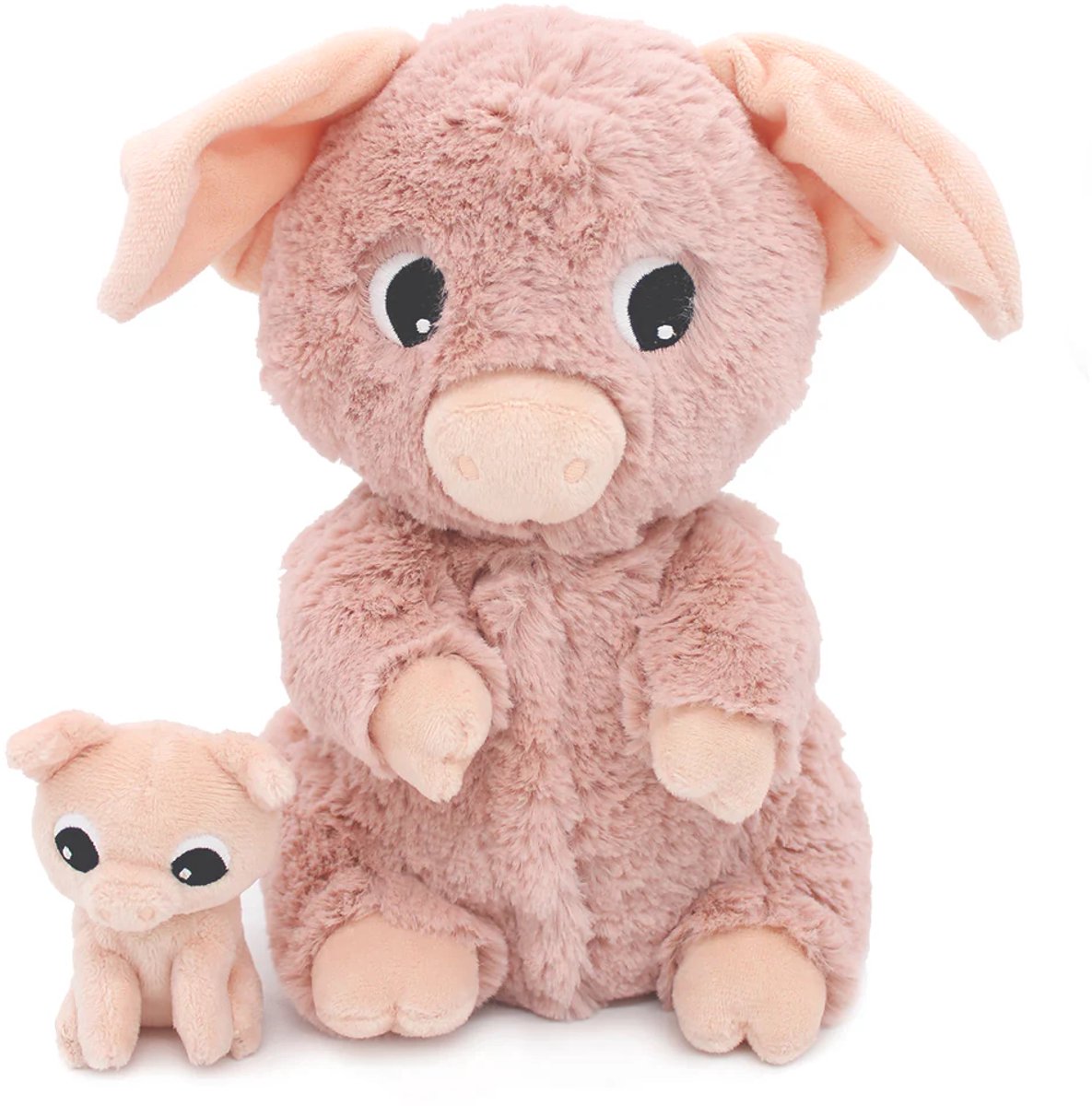 Les duéglingos | Les Ptipotos - Pluche Knuffel Barbekiou Varken Moeder En Haar Roze Baby