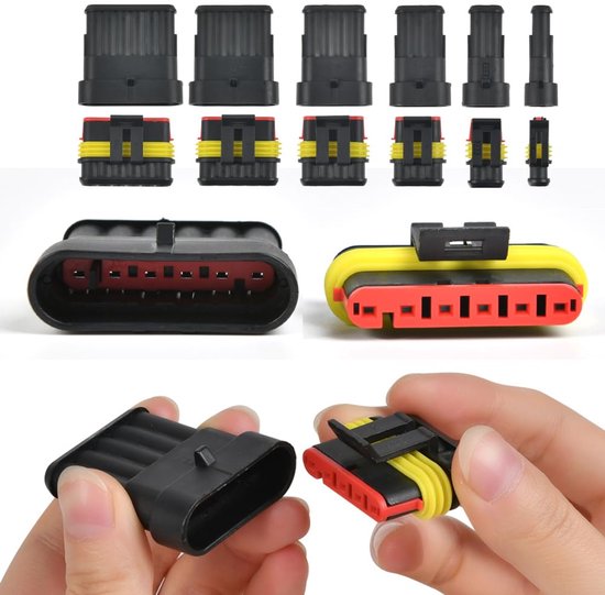 Waterdichte auto-kabelconnector - stekker met krimptang - auto-aansluitingsset voor motorfiets, boot, vrachtwagen - 1/2/3/4/5/6-polige autostekker - elektrische aansluitstekker — afbeelding 4