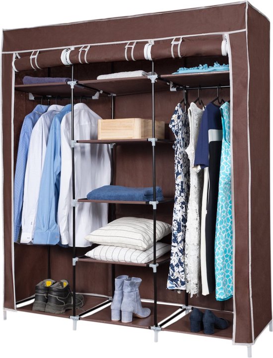 Doek Garderobekast, stoffen kast Draagbare opvouwbare kast Eenvoudige kledingkast Oxford doek Kledingkast Kledingorganisator (roze 1