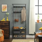 MIRA Home - Portant - Portemanteau - Zwart - Métal/Bois - 72x33.7x183cm