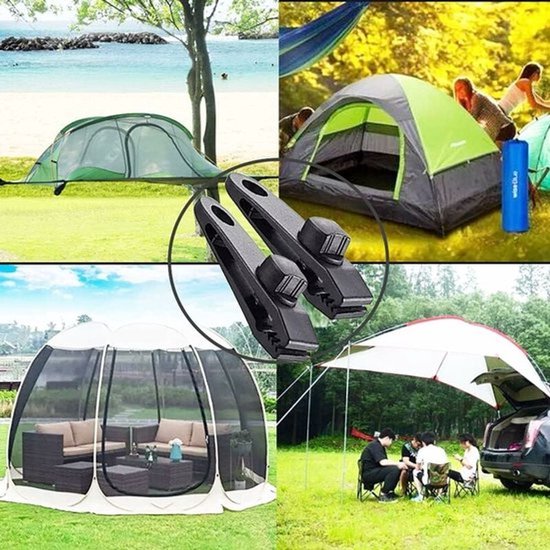 Dekzeilclips 10 stuks - tentclip luifelclip - campingluifelclip - dekzeilclip dekzeilclip - outdoor activiteitenclip luifel - zwart Zeilklemmen — afbeelding 5