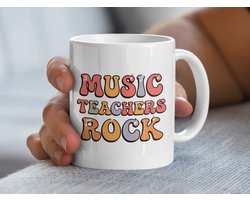 Omslag van Muziekleraar Mok, Retro Leraar Waardering Geschenk, Music Teachers Rock Mok, Leraar Eindejaarscadeau, Muziek Mok, Leraar Cadeau Idee