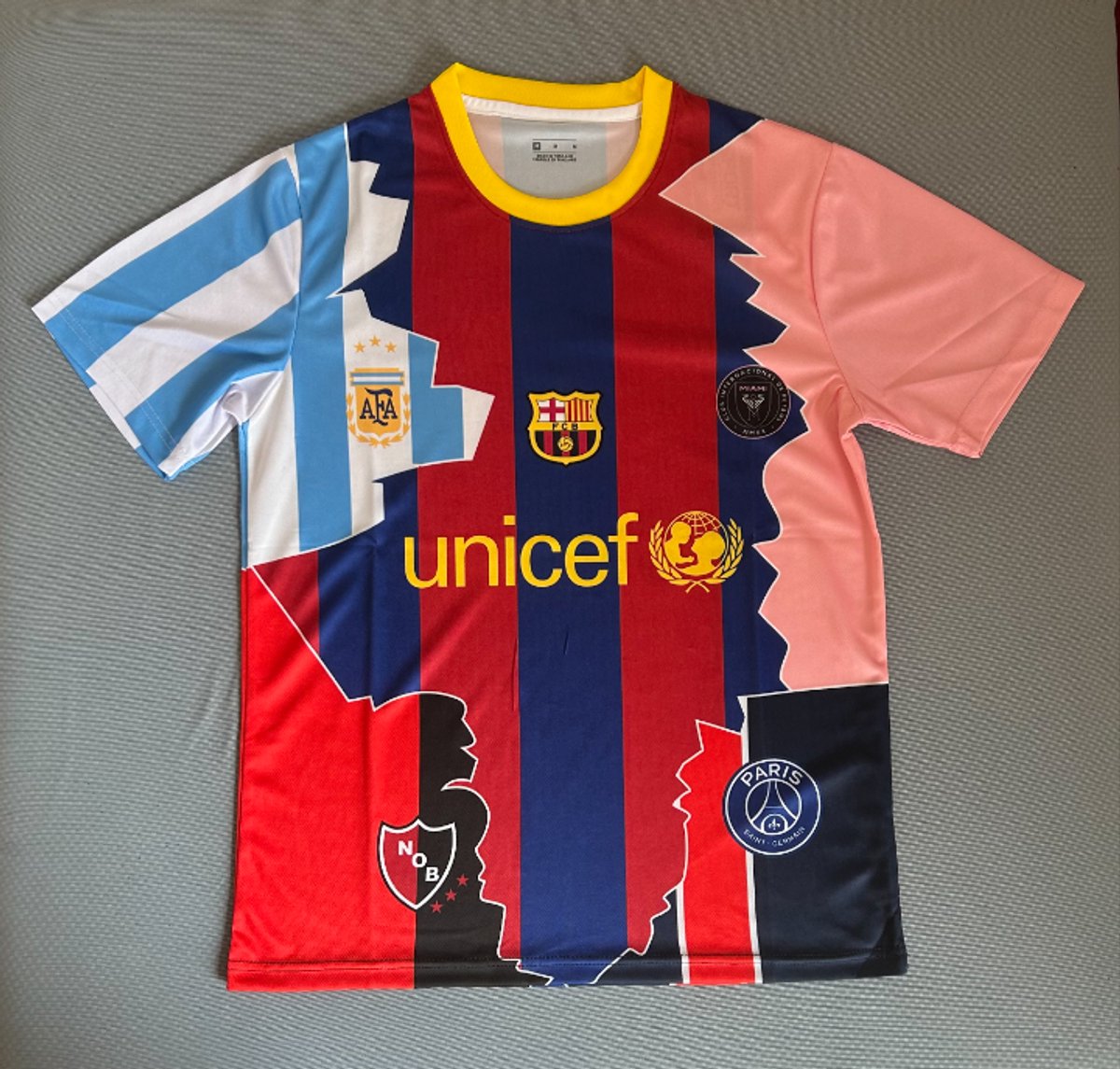 Messi Voetbalshirt - Maat M - Combinatie PSG & FC Barcelona - Messi 10 - Jersey Fanshirt