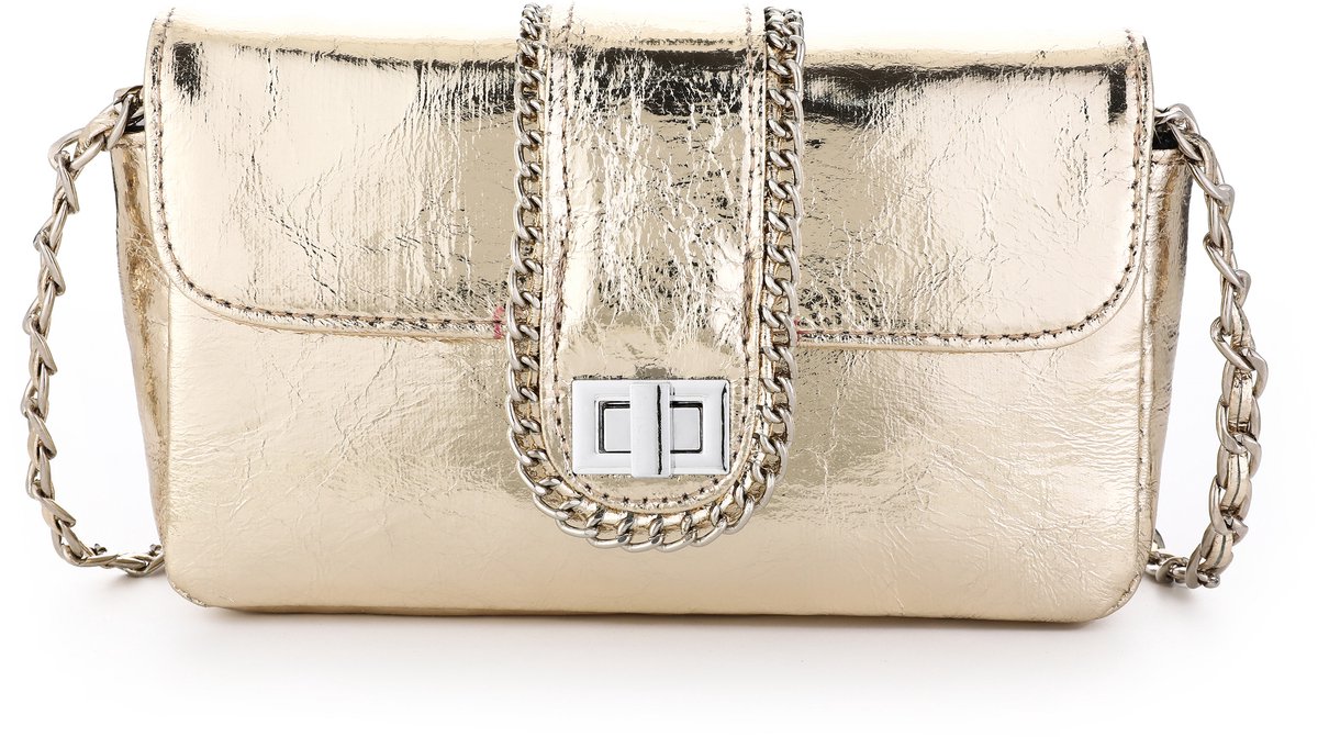 Michelle Bags - Schoudertas - Goudkleurig met ketting