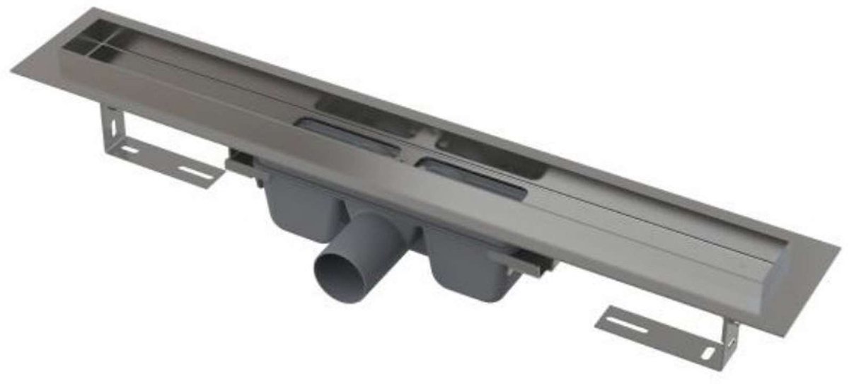 Alcadrain Douchegoten - Douchegoot Professional Low 75 cm, met rand voor vol rooster, roestvrij staal APZ106-750