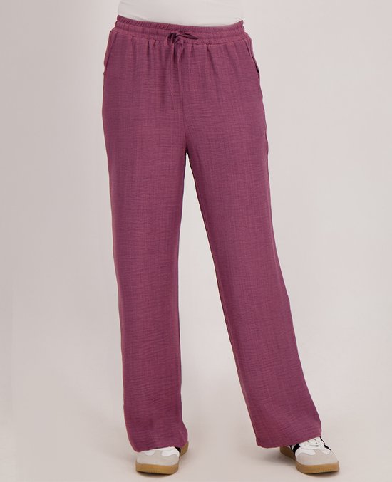 Je m'appelle Dames Broek Straight fit Met stretch - Paars - Maat XL