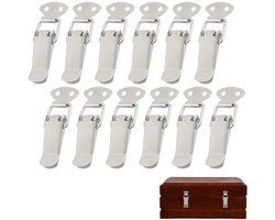 JeiibrZui RVS Kapklemmen Veergrendel Met Tuimelslot - 12 Stuks Kleine Spangrendel Voor Kisten, Werkbanken