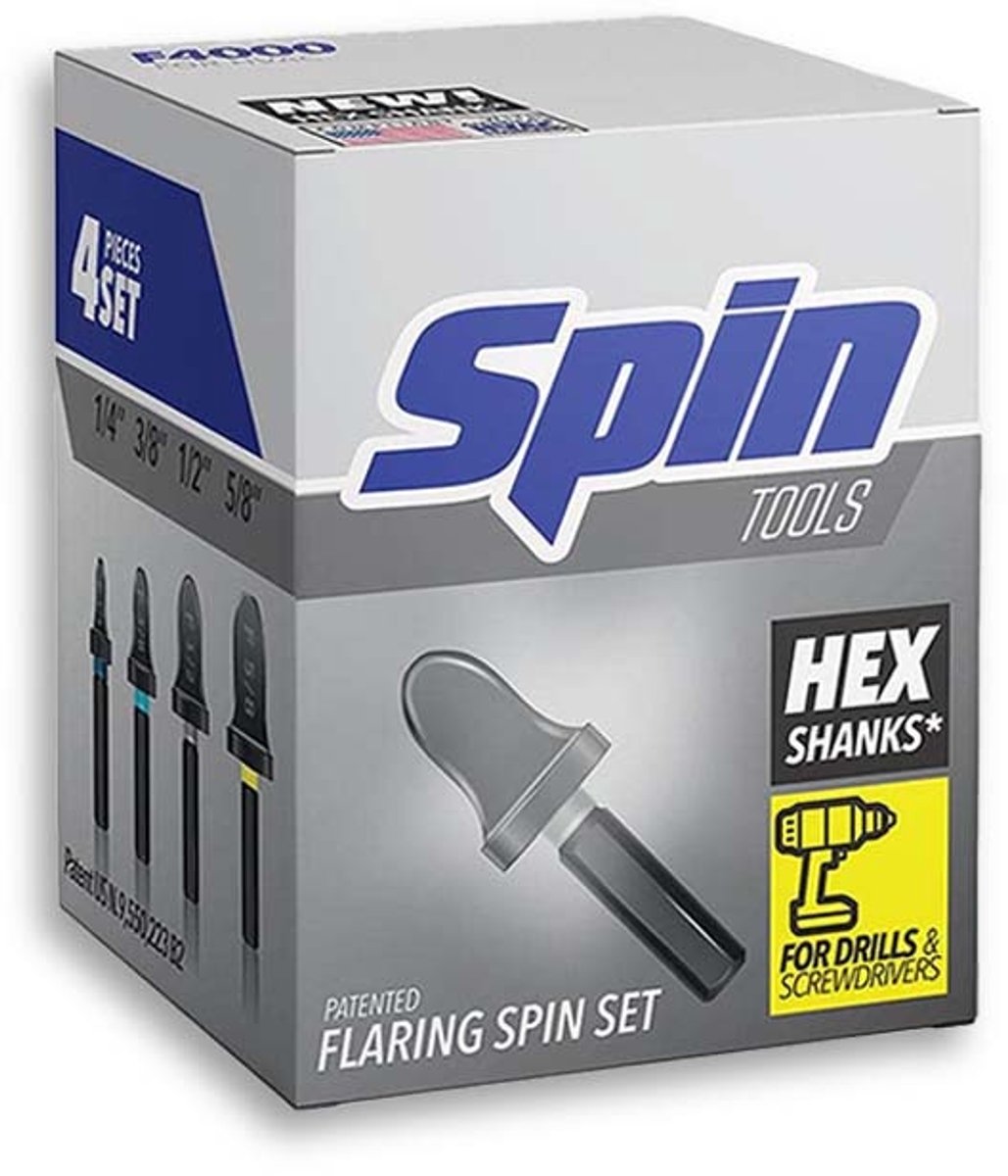 SpinTools Flare Bitset F4000 (4-delig) - 1/4” t/m 5/8”
