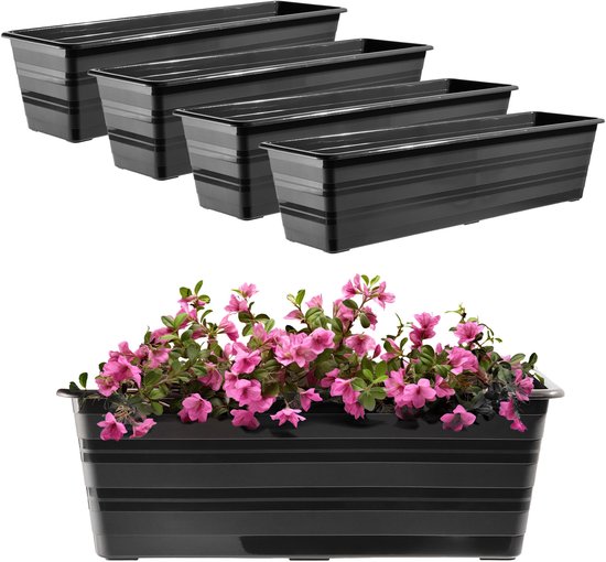 KADAX Bloempotonderzetter – Rond, 54 Cm, Antraciet, Kunststof, Met Verhoogde Rand En Antislip Bodem