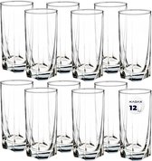 KADAX Drinkglazen, set van 6 waterglazen, sapglazen van glas, glazen voor water, drankjes, sap, feest, tuin, universele glazen, cocktailglazen, drankglazen, modern design (325 ml, laag