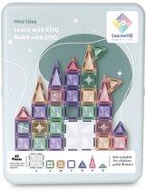LearnetiQ - Pastel Mini Tiles 65 stuks - Extra Groot Travel Set - Magnetisch Speelgoed - Compatibel met Magna Tiles - Bouwblokken - Speelgoed voor in Auto – Magnetic tiles - Speelgoed voor 3 t/m 12 Jaar - Sinterklaas cadeautjes - Montessori speelgoed