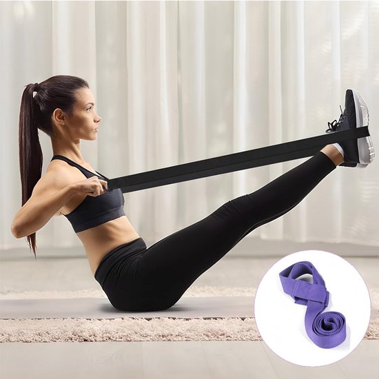 2 stuks - Yogamat draagriemen - Zwart + paars - Verstelbare en draagbare schouderbanden voor yogamatten - Handige opbergriem voor fitness- en sportaccessoires - Lichtgewicht en multifunctioneel ontwerp — afbeelding 2