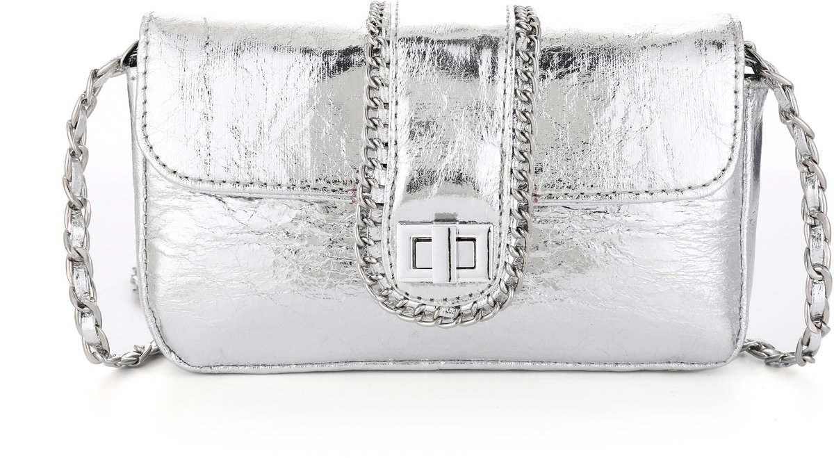 Michelle Bags - Schoudertas - Zilverkleurig met ketting
