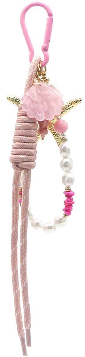 Sleutelhanger - Tashanger - Zeester - Roze - Metaal