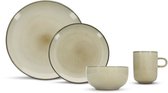Salt & Pepper Serviesset Meridian - Ivoor - 16-delig voor 4 personen - Dinerborden, ontbijtborden en kommen - Modern design - Keramiek - Tafelservies - Keuken accessoires