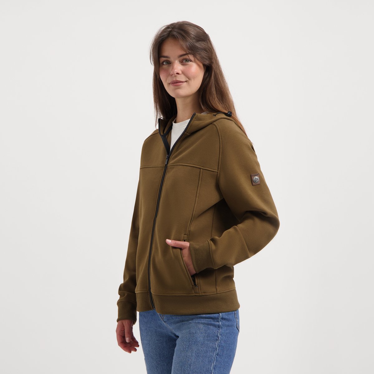 Travelin' Stine Dames - Outdoorvest - Sweater - Bruin