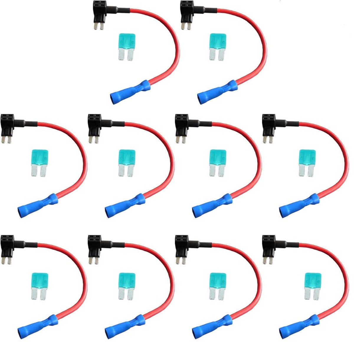 Image of 10 x 12V 24V Micro2 Flat Fuse Adapter - Fuse Holder voor Voltage Drops - Auto Flat Fuses - Auto Fuses