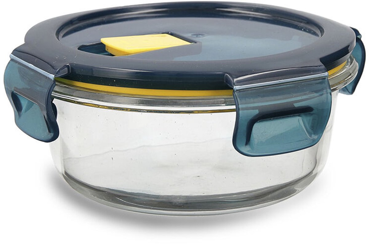 Hermetische Lunchtrommel Quid Astral 400 ml 14 x 14 x 6 cm Blauw Glas