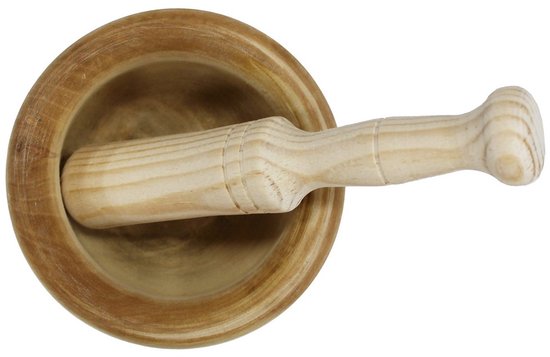 Olijfboomhout - vijzel - 14 cm - De Smaken van Griekenland